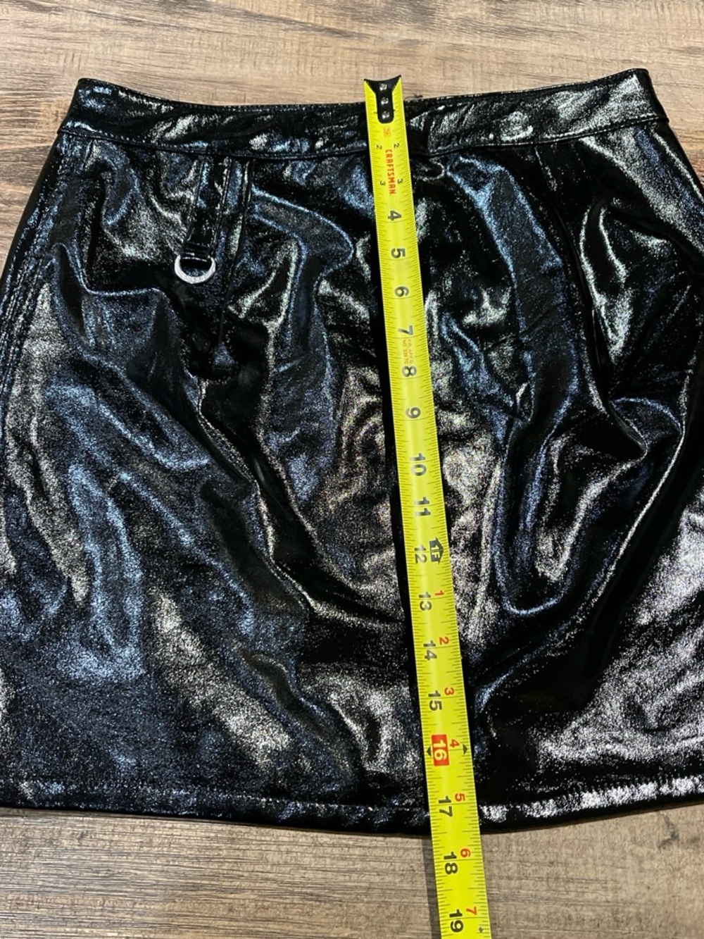 Tripp NYC Black Patent Front-Zip Mini Skirt - Picture 7 of 8
